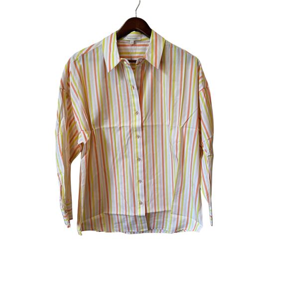 FAVORITE DAUGHTER NWT The Ex-Boyfriend Shirt Sorbetto Stripe Sz Medium $195 MSRP - Picture 2 of 9